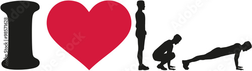 I love burpees silhouette