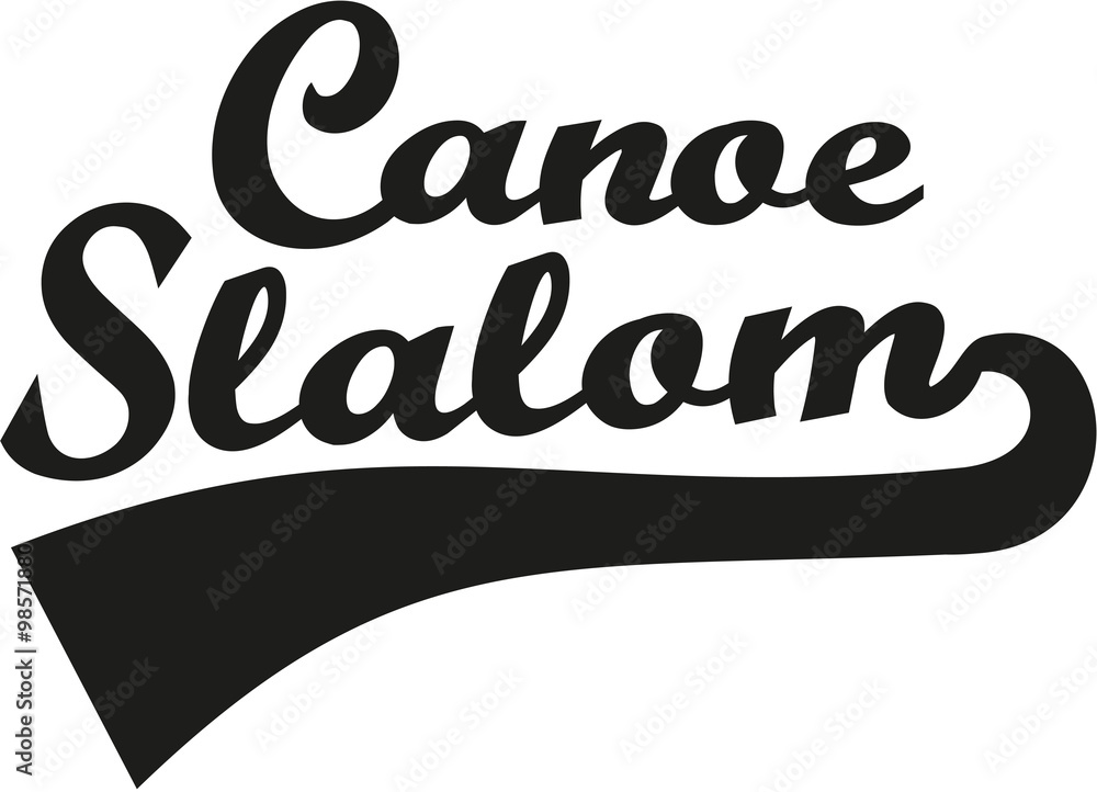 Canoe slalom word retro