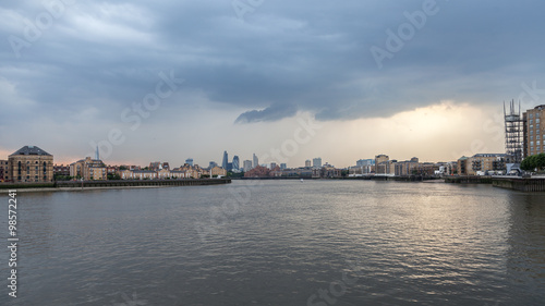 View across the River Thames from Canary Wharf and Docklands, London © Alison Toon