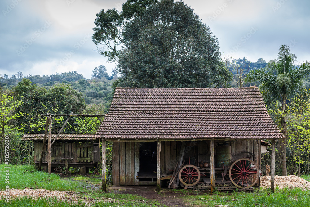 An old wooden house at Rio Grande do Sul - Brazil An old wooden house at Rio Grande do Sul - Brazil