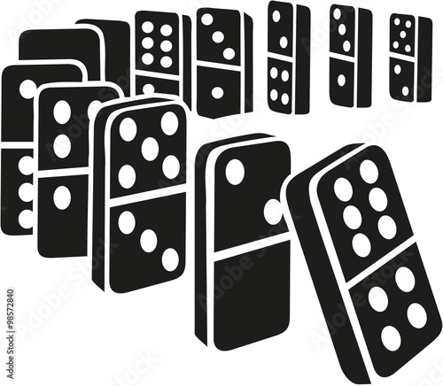 Domino tiles falling