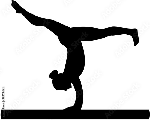 Woman exercise on balance beam