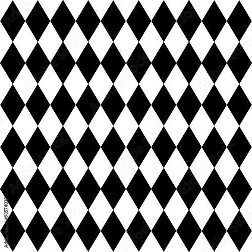 Seamless harlequin pattern-black and white photo