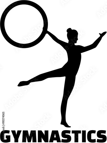 Woman exercise gymnastics with hoop