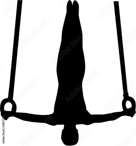 Gymnastics rings with man silhouette