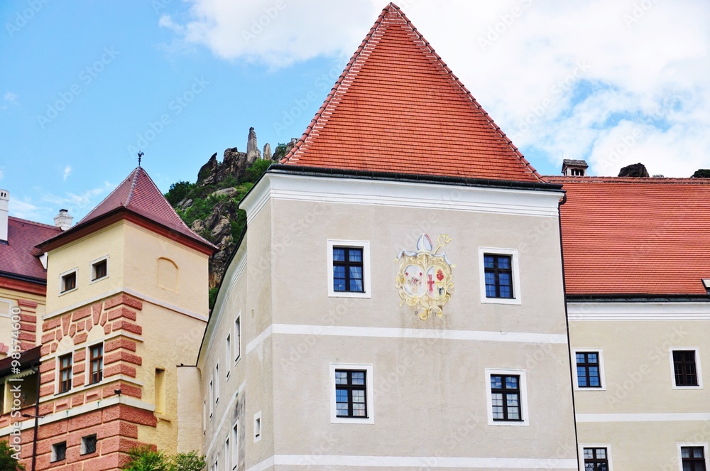 The medieval town of Durnstein along the Danube River in the picturesque Wachau Valley in Lower Austria