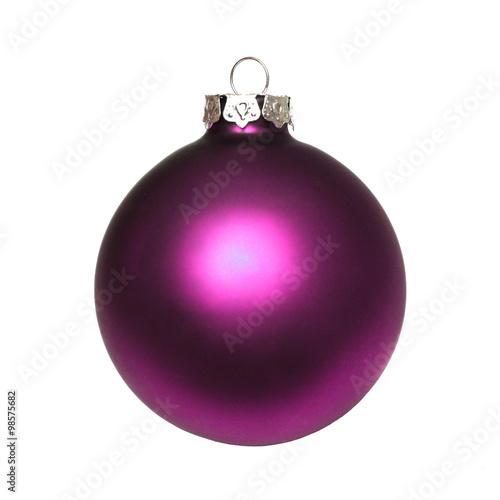 Close-up of an isolated purple christmas ball