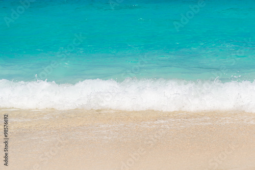 wave on the beach in sunshine day , Andaman sea