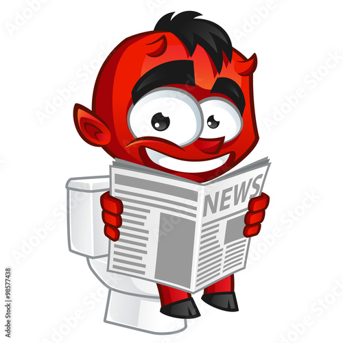 diablo leyendo el periódico