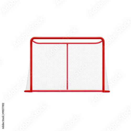 red hockey goal realistic desig isolated on white