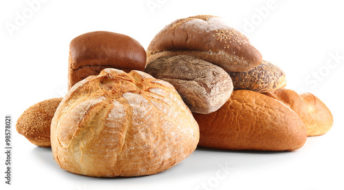 Bread isolated on white