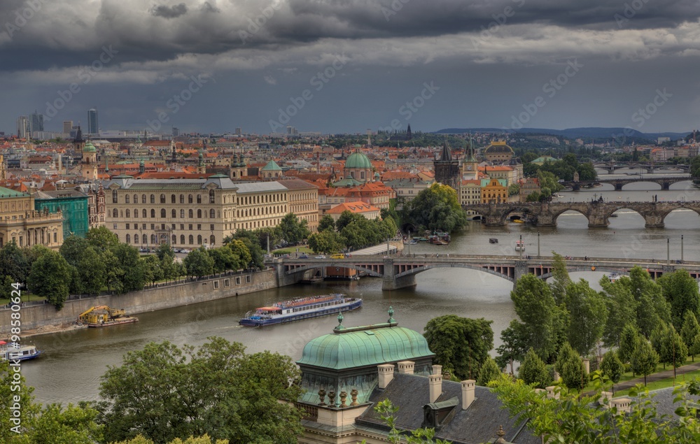 Obraz premium Panoram of Historic city of Pargue in Czech Republic
