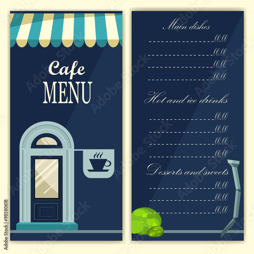 design the menu for cafe