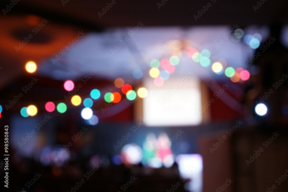 Blur colorful christmas lights bokeh background