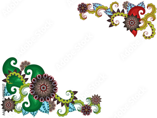 Greeting card with stylized flowers