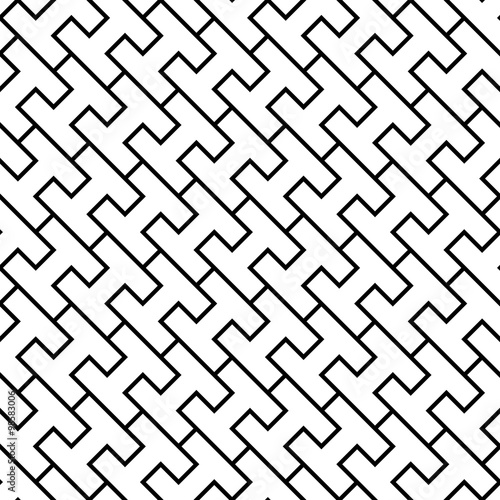 Vector modern seamless geometry pattern h, black and white abstract geometric background, pillow print, monochrome retro texture, hipster fashion design