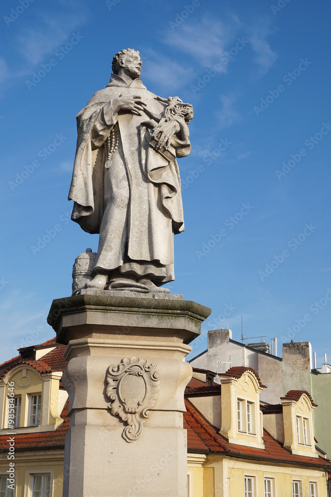 Statue of Saint Philip Benizi at the Charles Bridge in Prague