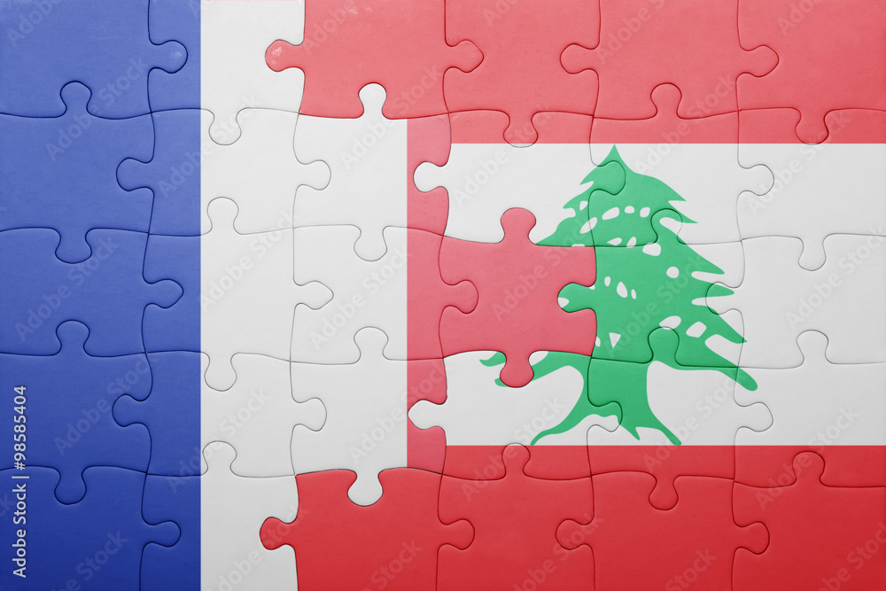 puzzle with the national flag of france and lebanon puzzle with the national flag of france and lebanon