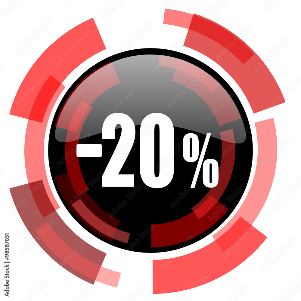 20 percent sale retail red modern web icon 20 percent sale retail red modern web icon