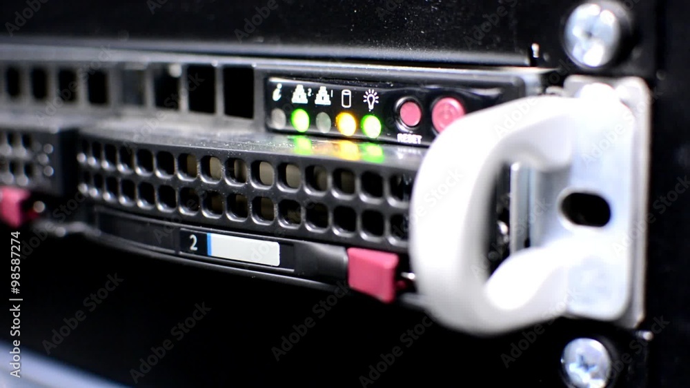 Active blinking LED indicators of the data server. Active blinking LED indicators of the data server.