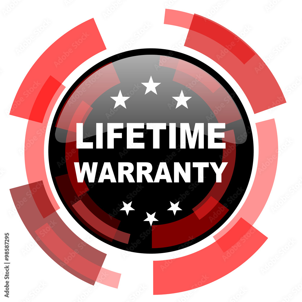 lifetime warranty red modern web icon lifetime warranty red modern web icon