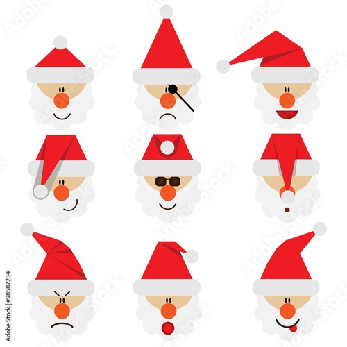 Santa Claus in a Christmas hat on the transparent backgroung