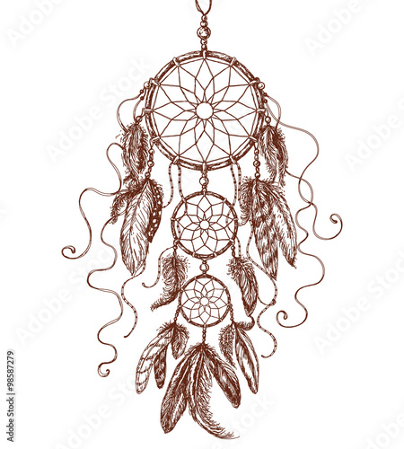 Hand Drawn Dream Catcher.