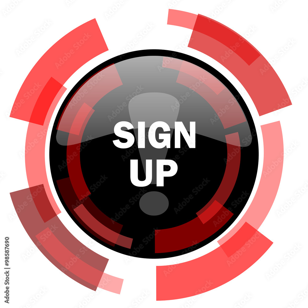 sign up red modern web icon sign up red modern web icon