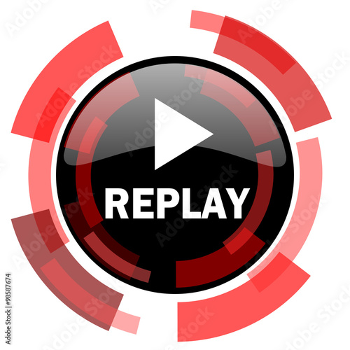 replay red modern web icon photo