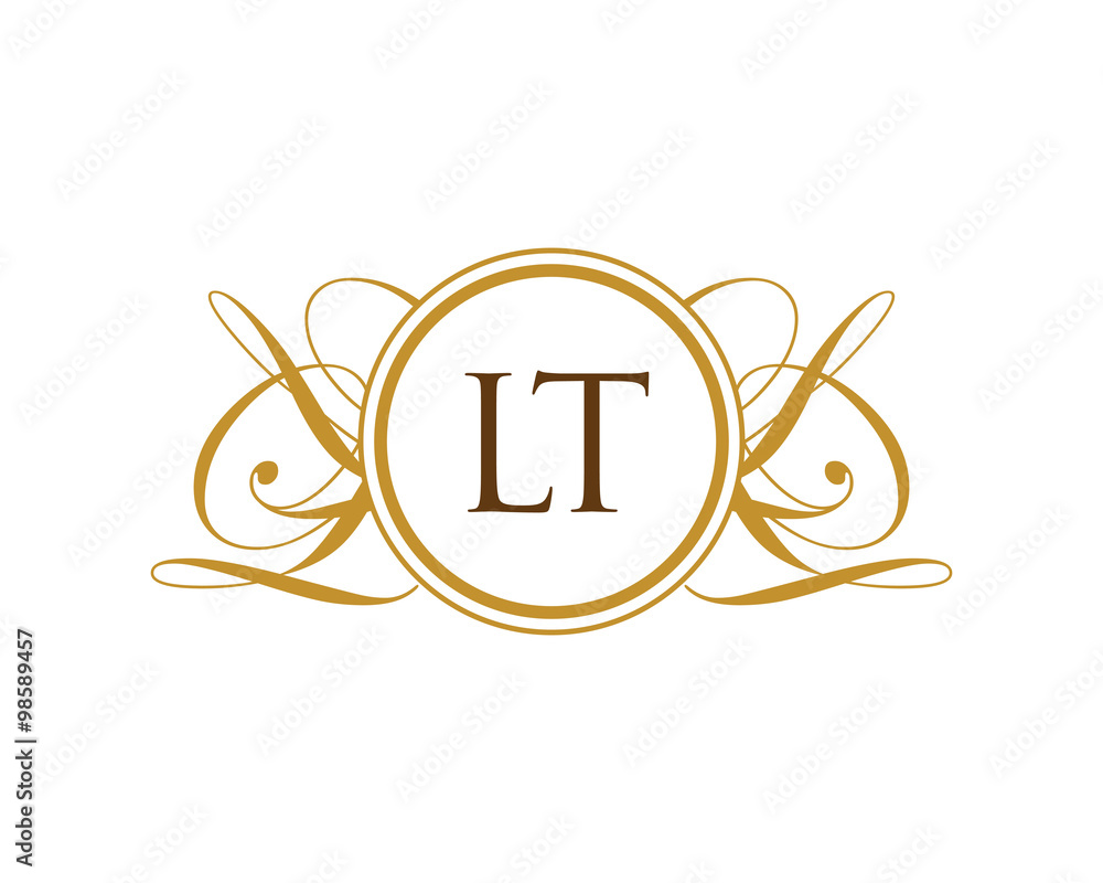 LT Luxury Ornament Initial Logo LT Luxury Ornament Initial Logo