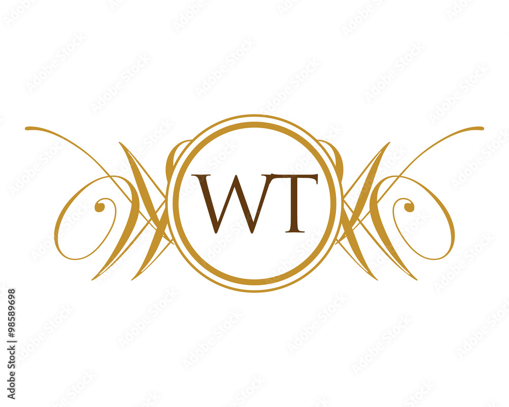 WT Luxury Ornament Initial Logo WT Luxury Ornament Initial Logo