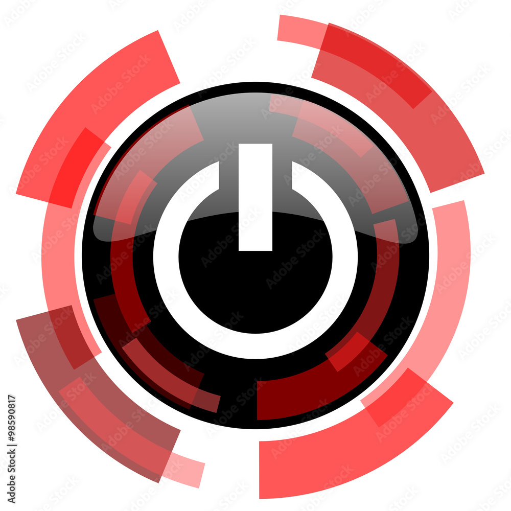 power red modern web icon power red modern web icon