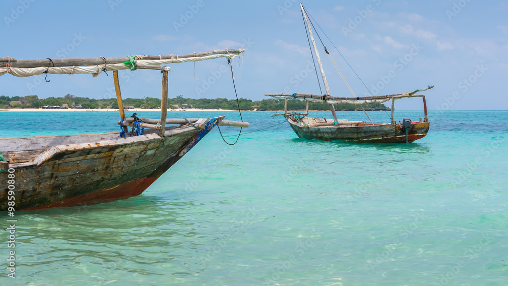 Two Dhow boats