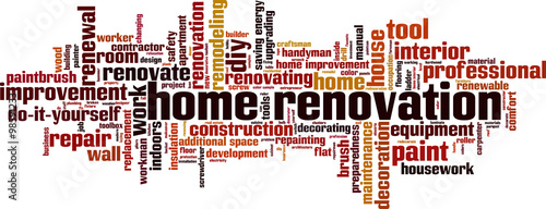 Home renovation word cloud concept. Vector illustration