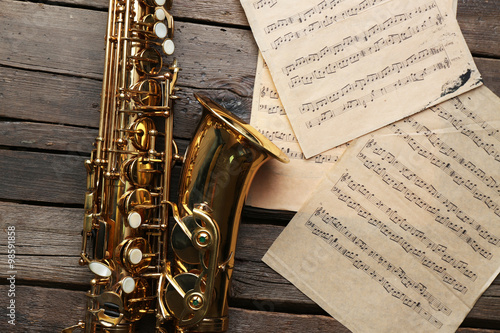Beautiful golden saxophone ...