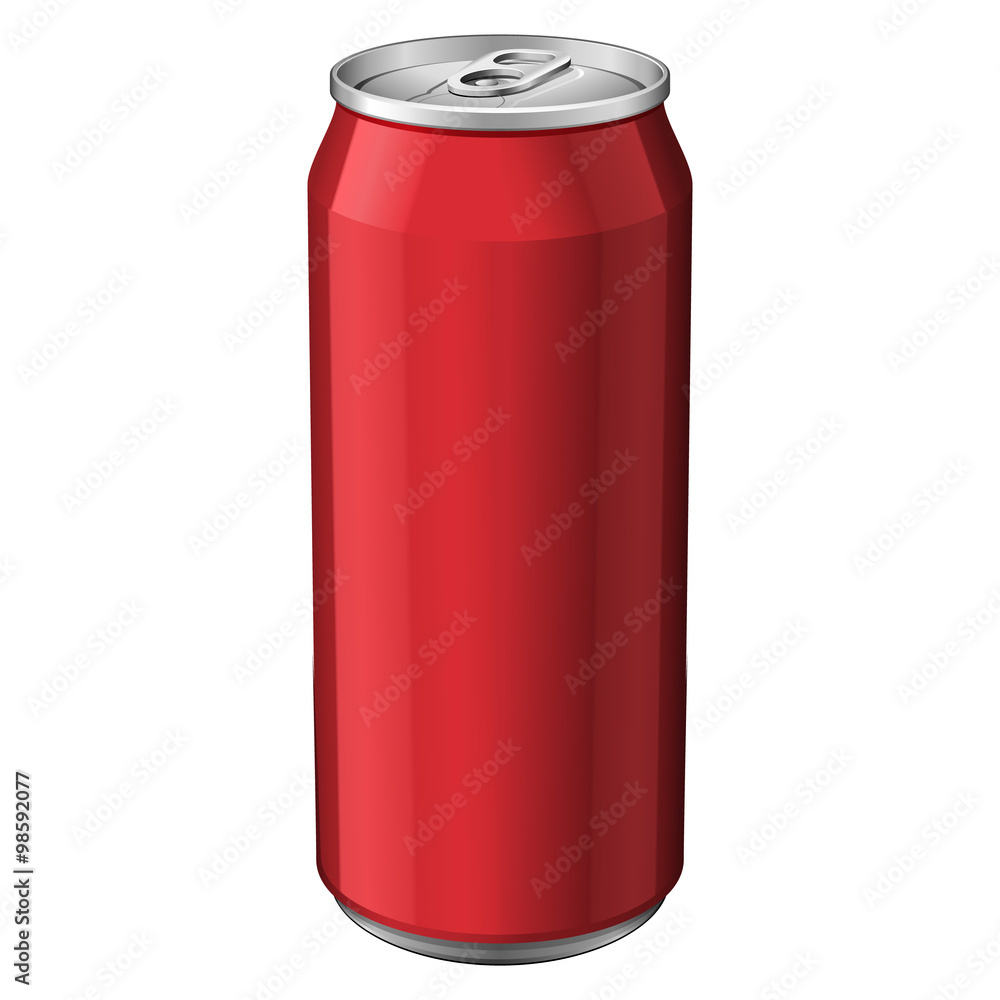 Red Metal Aluminum Beverage Drink Can 330ml. Ready For Your Design. Product Packing Vector EPS10 Red Metal Aluminum Beverage Drink Can 330ml. Ready For Your Design. Product Packing Vector EPS10