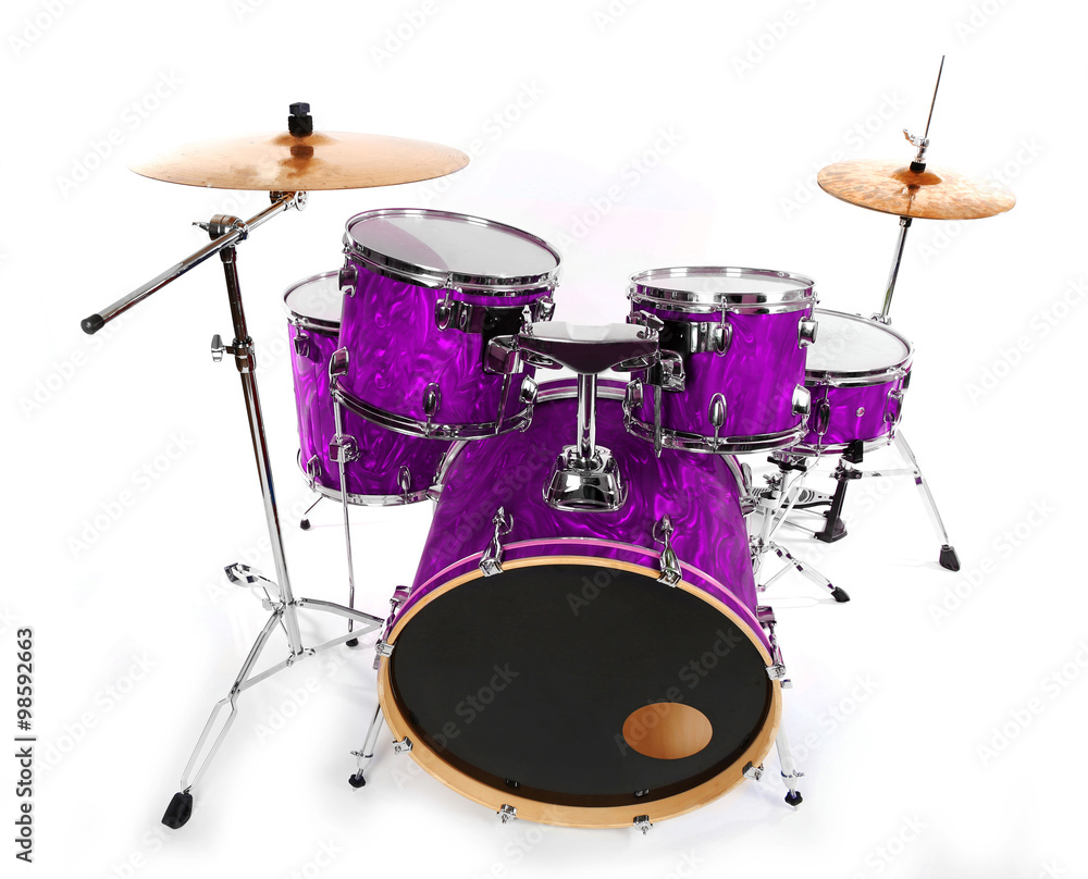 Obraz premium Set of drums isolated on white background