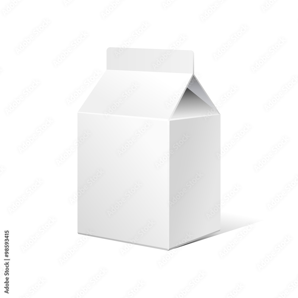Small Milk Carton Packages Blank White. Ready For Your Design. Product Packing Vector EPS10 Small Milk Carton Packages Blank White. Ready For Your Design. Product Packing Vector EPS10