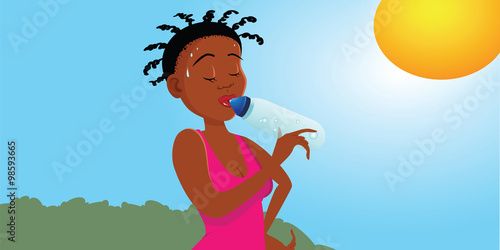 cartoon vector illustration of a sweaty jogger
