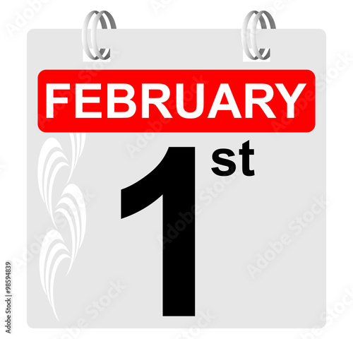 1st february calendar with ornament