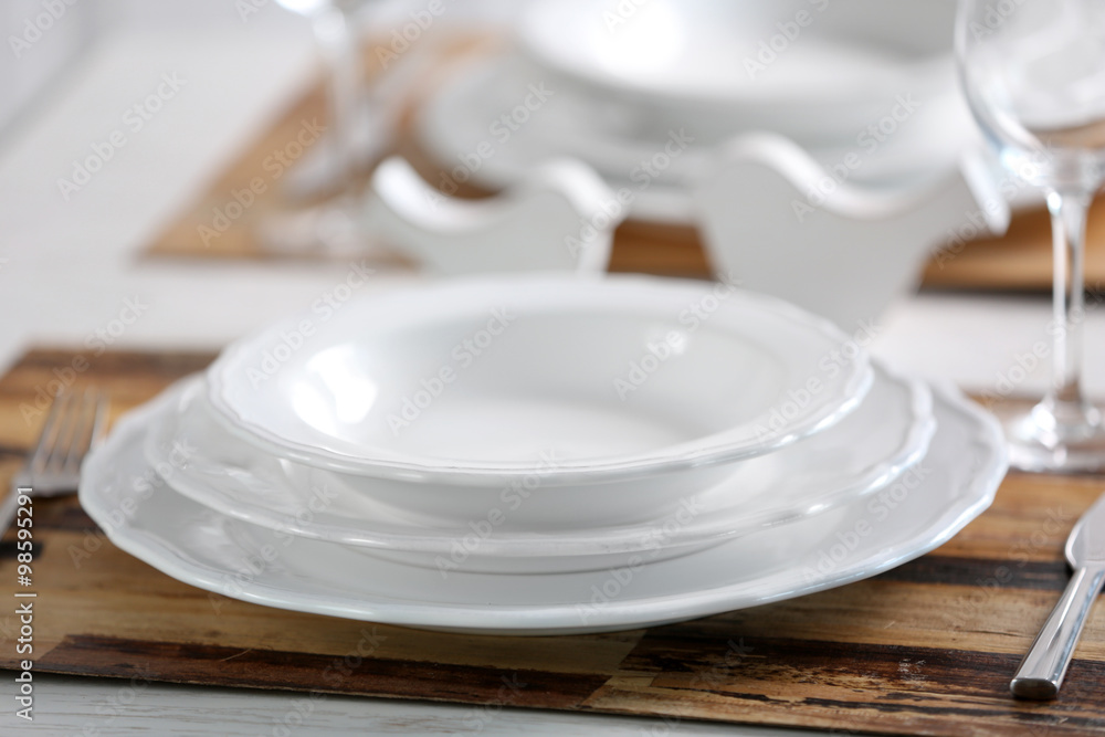 Beautiful table setting with natural eco materials Beautiful table setting with natural eco materials