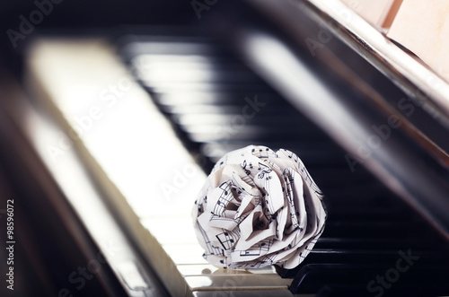 Decorative paper rose on pi...
