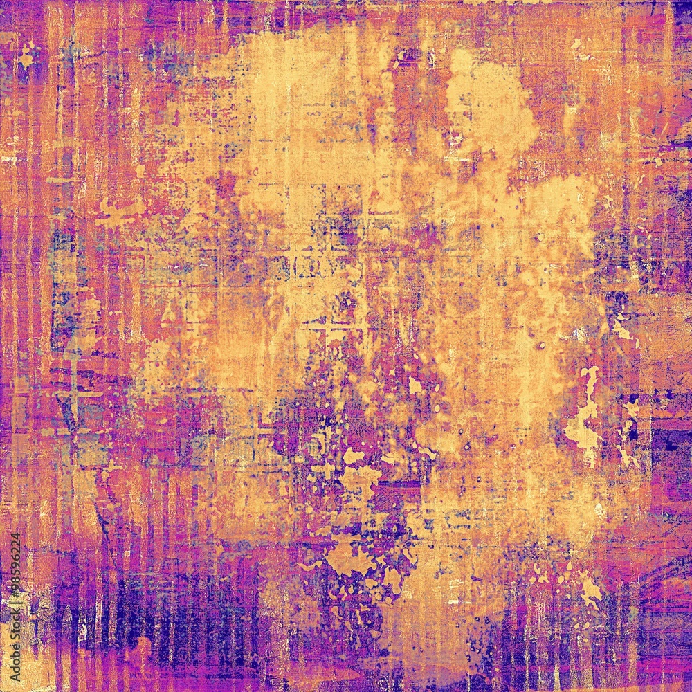 Old abstract grunge background, aged retro texture. With different color patterns: yellow (beige); brown; red (orange); purple (violet)