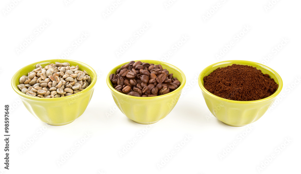 green, roasted and ground coffee green, roasted and ground coffee