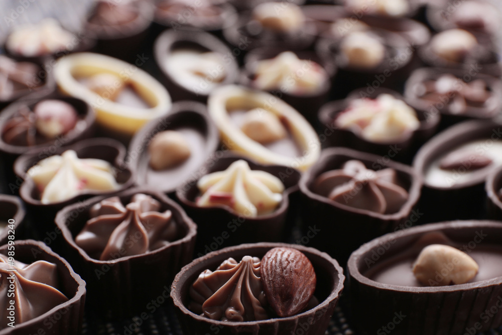 Chocolate sweets closeup Chocolate sweets closeup