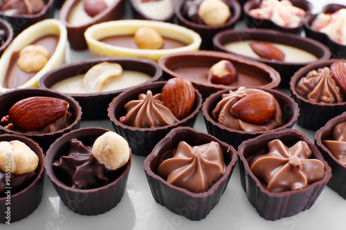 Chocolate sweets closeup