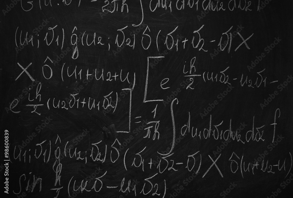 School blackboard with formulas School blackboard with formulas