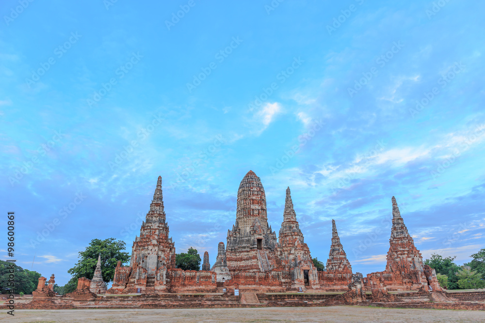 View of Wat Chaiwatthanaram temple, Ayutthaya, Thailand View of Wat Chaiwatthanaram temple, Ayutthaya, Thailand