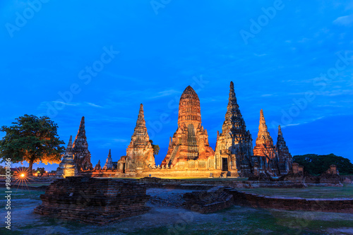 View of wat chaiwatthanaram temple, ayutthaya, thailand 