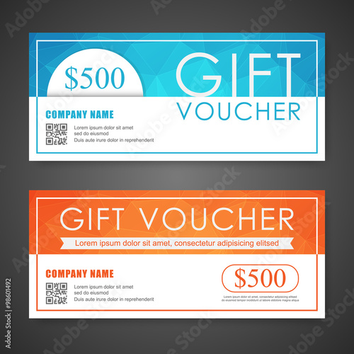 Voucher, Gift certificate, Coupon template.